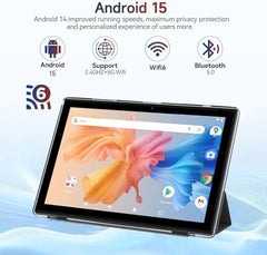 CUPEISI Android 13 Tablet 10 inch 12GB RAM+128GB ROM/1TB Expandable Tablet, Bluetooth, Wi-Fi, 2024 Newest 2 in 1 Tablets with Keyboard Case, Mouse Capacitive Pen, 2.0 Quad Core CPU