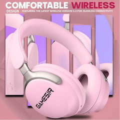 GameSir Newly Launches Echo Plus: Premium Over-Ear Wireless Bluetooth Headphones Deep Bass, Passive Noise Cancellation, Built-in Mic,5 Hours of Music & Talk Time, for Adults Men & Women (White)