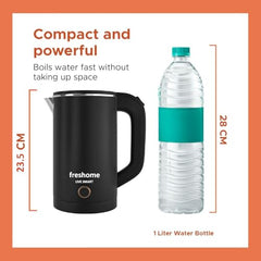 FRESHOME Electric Multipurpose Kettle 1.2L, 600W, with Stainless Steel Body, Egg Rack, Grill Rack, 3 Heating Modes & Rapid Boil Technology, Boiling Water, Tea, Coffee, Oats, Noodle, Soup (Silver)