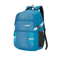 Safari Omega spacious/large laptop backpack with Raincover, college bag, travel bag for men and women, Black, 30 Litre