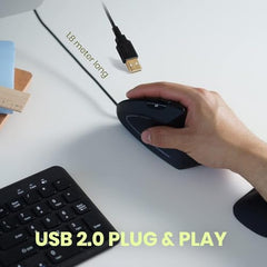 Perixx [Hardware Update PERIMICE-513N, Wired Ergonomic Vertical Mouse - 1000/1500/2000 DPI - Natural Ergonomic Vertical Design - Recommended with RSI User