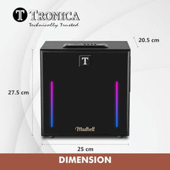 TRONICA Madhell 2.0 Home Theatre Speaker with 45W RMS Output, Bluetooth v5.0, USB, AUX, FM Radio, Wooden Soundbox, Heavy Bass, RGB Lights, LED Display & Remote