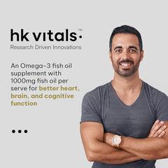 hk vitals Omega 3, 60 Fish Oil Capsules + Multivitamin, 60 Tablets | 1000mg Omega 3 with 180mg EPA and 120mg DHA | For Brain, Heart, and Joints Health