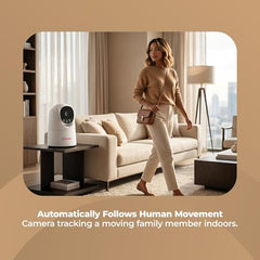 Trueview 3MP WiFi Robot Security Camera | 360° Pan Tilt | All-Time Color Night Vision | AI Auto Tracking & 2-Way Audio | Alexa Compatible | Supports 256GB Memory Card | STQC Certified for Privacy