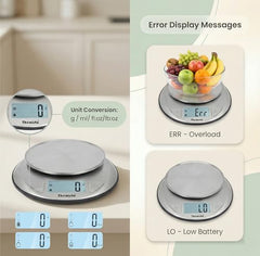 Themisto TH-WS20 Digital Kitchen Weighing Scale Stainless Steel (5Kg)