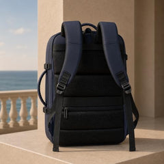 Wesley Luxur 45 Ltrs Overnighter Expandable Travel Laptop Backpack, Flight Cabin Approved Carry On with 16 inch Laptop Compartment, Anti Theft feature business/Travel/Weekender/college Charcoal Black