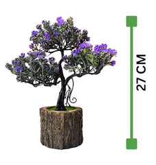 Dekorly Small Artificial Bonsai Tree Fake Plant Potted House Plants Japanese Pine Bonsai Plant Faux Bonsai for Home Indoor Decoration Office (Wooden Potted Plants, Design-G)