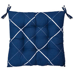 Kuber Industries Chair Pad|Chair Cushion Pad|Chair Cushion with Ties (Blue)