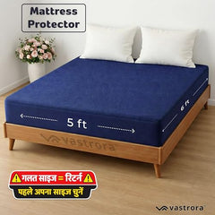 Vastrora 100% Waterproof Mattress Protector Queen Size 5x6 Ft | 60x72 in | Pee & Urine Proof Mattress Cover | Elastic All-Around | Terry Cotton Fitted Bed Cover | Noiseless, Breathable Bed Protector