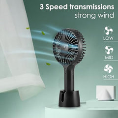 Gesto Portable Fan Rechargeable – USB Charging Hand Fan with 1200mAh Battery & 3 Speed Modes | Mini Fan, Small Fan, Handheld Fan – Ideal for Travel, Makeup, Kitchen | Women’s Personal Pankhaa - Pink