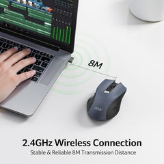 Acer Wireless Mouse for Computer, 6 Buttons 1600 DPI, Large Ergonomic Mouse