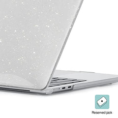 EooCoo Case for MacBook Air 15 inch M5 M4 M3 M2 2026-2023, Sparkly Clear