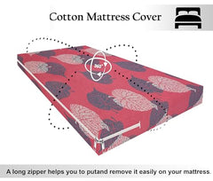 HOMEKART Premium Cotton 220TC 78 x 72 x 8 King Size Double Bed Mattress Cover Protector with Zip/Chain|Provides All Around Protection - 1 pc Multicolor (Grey, 78 x 72 x 8)
