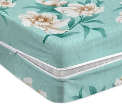 HOMEKART Premium Cotton 220TC 78 x 72 x 8 King Size Double Bed Mattress Cover Protector with Zip/Chain|Provides All Around Protection - 1 pc Multicolor (Grey, 78 x 72 x 8)