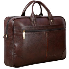 Hard Craft Vegan Leather Office Laptop Messenger and Shoulder Side Sling Hand Bag For Men Corporate Executive Briefcase Bag For Man Supports Laptop Upto 15.6 inches