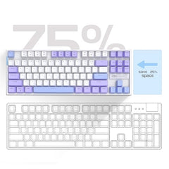 MageGee 75% Mechanical Gaming Keyboard with Brown Switch, LED White Backlit Keyboard, 87 Keys Compact TKL Wired Computer Keyboard for Windows Laptop PC Gamer - Retro Grey/White