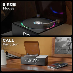 Zebronics 10W Portable Bluetooth v6.0 Speaker, Dual 5.2cm Drivers, 9hr Backup, Retro CD Design, 6 Ambient Sound Effects, TWS Support, Passive Radiator, Built-in Clock, Alarm & Call Function (Echospin)