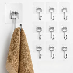 Shivstor 15 Pack Self Adhesive WallHook Heavy DutyHook for Hanging Without Drilling Transparent Nail Free StickyHook Strong Wall Hanger Set of 15 FlowerHook for Kitchen Bathroom Home Storage