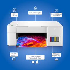Brother Ink Tank DCP-T236 (New Launch) All in One (Print Scan Copy) Color Home Printer, 27/11 PPM BK/CL, 150 Sheet Paper Tray, Print Upto 7.5K Pages in Black & 5K in Color Each (CMY),Free Installation
