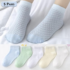 MOMISY 5 Pairs Baby Girl Boys Tube Socks Toddlers Infant kids children Spring and Autumn Socks Stretch Ankle Sock (IN, Age, 3 Years, 5 Years, NetDiamond)