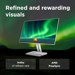 Lenovo L27-4C| 27 Inch (68.58 cm) Ultraslim Monitor, FHD 1920x1080, IPS, 144Hz, 99% sRGB, 1ms, 2x3W Speakers, Dual HDMI, Display Port, Audio Port, AMD FreeSync,Eyesafe, Bezel-Less, VESA Mount, Grey
