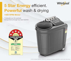 Whirlpool 8 kg 5 Star Semi-Automatic Top Loading Washing Machine (MAGIC CLEAN 8.0 GREY DAZZLE,2x Drying Power)