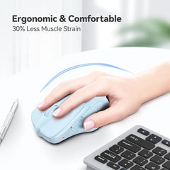 TECKNET Wireless Mouse, 2.4G Ergonomic Computer Mouse, 2600 DPI, Green