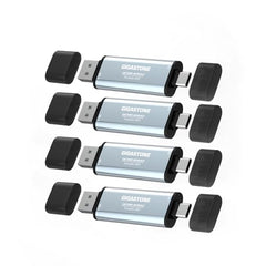 Gigastone Duo Go USB-A+C 2TB (4-Pack) Dual External Portable SSD 1,050MB/s Glossy Surface, Supports Apple 4K 60fps ProRes HDR Video Recording USB3.2 Gen 2 for iPhone 16 PS5 Mac iPad Laptop Android