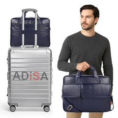 ADISA Laptop Bag for Men - Faux Leather Office Messenger Briefcase with Laptop Compartment for Work, Business, Corporate & Professional Use (LB6055)