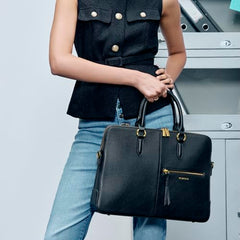 Miraggio Laptop Messenger Bag For Women Office Use With Sling & Top Handle