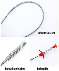 SYGA Drain Sink Snake Clog Cleaning Accessories, Spring Pipe Cleaner Hooks, Multifunctional Stick Cleaning Claw, Sewer Dredging Hair Purifier Extraction Tool for Kitchen, Bathtub,Shower and Sink-150cm