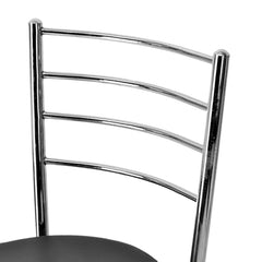 RATISON Office Visitor Study Chair Home Restaurant Steel Multipurpose with a Leather Cushion Steel Chrome Chair with Ring (Green, 6)