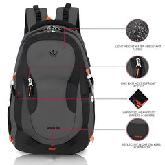 Wesley Spartan Unisex Travel Hiking Laptop Bag fits Upto 17.3 inch with Raincover and Internal Organiser Backpack Rucksack College Backpack