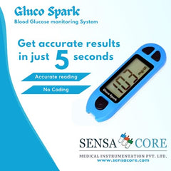 Glucospark Bare Glucose Monitoring Device With Packaging With Shipping Cost Included (No Strips, No Lancets And No Lancing Device) (B-Arm), Blue