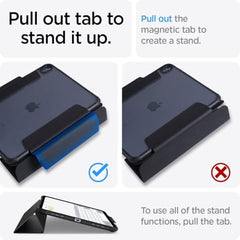 Spigen Flip case for iPad Air 11 inch M4 (2026), iPad Air 11 inch M3/M2 (2025-2024), 10.9 inch 5th/4th Gen (2022/2020), Trifold, Pencil Holder, Full Cover(Liquid Air Folio) - Black