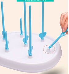 SYGA Baby Bottle Drying Rack Plastic Demountable Dustproof Branch for Baby Bottle Nipple Straw(White)