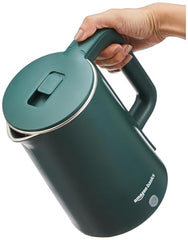 amazon basics 1.5 Liter Cool Touch Electric Kettle| 1350 Watt|Stainless Steel Body|Auto Cut-Off|Triple Safety Protection(Green)