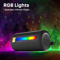 pTron Fusion Buzz 14W Bluetooth Speaker with Pristine Sound, 8hrs Playback, Rhythmic RGB LEDs, Multi-Play Modes BT5.3/TF Card/USB, TWS Feature, Integrated Button Controls, Type-C Charging (Blue)