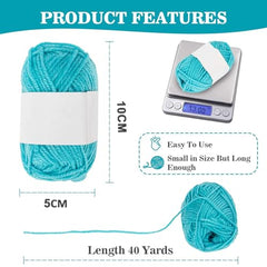 Asian Hobby Crafts 12 Pcs Multi Wool Yarn Set for Crocheting & Knitting | 12g Each Soft 3 Ply Wool Yarn Crochet Thread, Ideal For Handmade DIY Embroidery Craft Projects & Perfect For Beginners