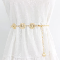 SYGA Adjustable Waist Chain For Women's Metal Chain With Dress Sweater Decorative Waist Chain(Gold)