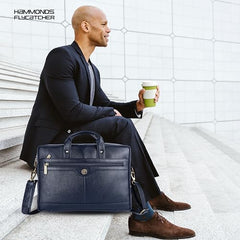 HAMMONDS FLYCATCHER Genuine Leather Office Bag for Men - 15.6 Inch Laptop Bag for Men, Adjustable Strap, Multi Compartments - Ideal for Office, Travel, Daily Use - 1 Year Warranty - Brown