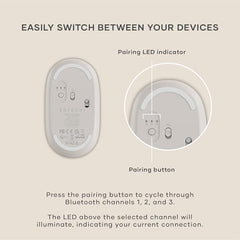 SATECHI OntheGo Bluetooth Mouse, Connect Up to 3 Devices, for Laptop, Black