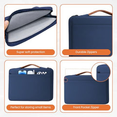 Dyazo 15.6 Inch Laptop Sleeve with Handle & Front Accessory Pocket with Organized Compartments | Soft Interior Padded Protective Case | Compatible for MacBook, HP, Dell, Lenovo, Asus & More (Grey)