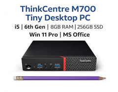 ThinkCentre M-Series Tiny Desktop PC | i5 | 6th Gen | 8GB RAM | 256GB SSD | Win 11 Pro | MS Office | with 5g 2.4Ghz/5Ghz WiFi Dongle