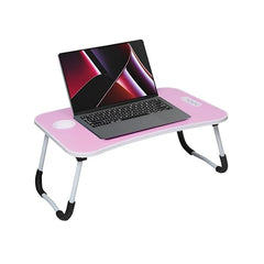 Amazon Basics Engineered Wood Foldable Laptop Table with Cup Holder, Tablet Groove and Mini Drawer (60L x 40W x 26H cm, Black)