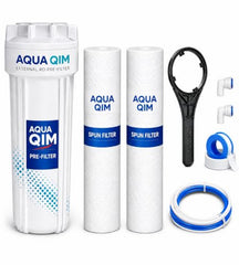 AQUA QIM Pre Filter Cartridge for Water Purifier | External Pre Cartridge Kit with Spun Filter & Accessories