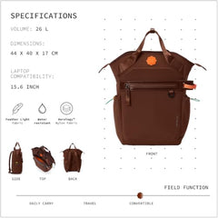 Fieldwrks Switch 26L Convertible Laptop Backpack 15.6 Inch