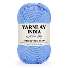 Yarnlay 3 Ply Soft Milk Cotton Yarn for Crochet Knitting, Amigurumi, Punch Needle .DIY Crafts, Summer Wear,Flowers Toys & Cushion Covers 100g (250m) (Shade 34: Grey)