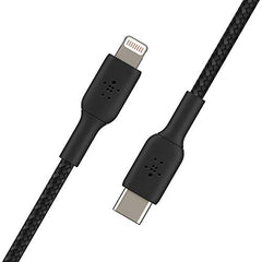 Belkin Apple Certified Braided Lightning to USB-C Charge and Sync Cable, USB Cable, 6.6 Feet / 2M, Black