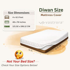 Vastrora 100% Waterproof Mattress Protector Queen Size 5x6 Ft | 60x72 in | Pee & Urine Proof Mattress Cover | Elastic All-Around | Terry Cotton Fitted Bed Cover | Noiseless, Breathable Bed Protector